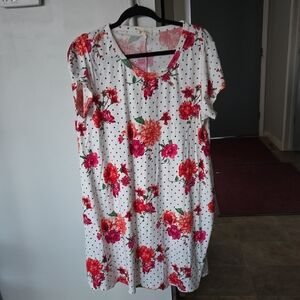 Pinc White Floral Mini Dress
